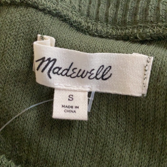 Madewell Texture & Thread Jacquard Knot-Front Top in Green Size Small NWT - Picture 6 of 8